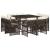 Set mobilier de grădină cu perne, 9 piese, maro, poliratan GartenMobel Dekor