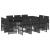Set mobilier de exterior cu perne, 11 piese, negru, poliratan GartenMobel Dekor
