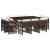 Set mobilier de grădină cu perne, 11 piese, maro, poliratan GartenMobel Dekor