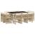 Set mobilier de grădină cu perne, 11 piese, bej, poliratan GartenMobel Dekor