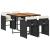 Set mobilier de grădină cu perne, 5 piese, negru, poliratan GartenMobel Dekor