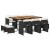 Set mobilier de exterior cu perne, 11 piese, negru, poliratan GartenMobel Dekor