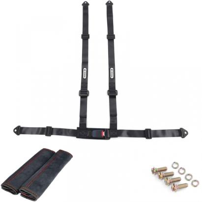 Centura de siguranță Tenzo-R Sport cu 4 puncte de prindere, cu pernă pentru centură, set negru Performance AutoTuning