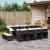 Set mobilier de grădină cu perne, 13 piese, negru, poliratan GartenMobel Dekor