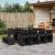 Set mobilier de grădină cu perne, 13 piese, negru, poliratan GartenMobel Dekor