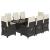 Set mobilier de grădină cu perne, 9 piese, negru, poliratan GartenMobel Dekor