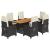 Set mobilier de grădină cu perne, 7 piese, negru, poliratan GartenMobel Dekor