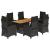 Set mobilier de grădină cu perne, 7 piese, negru, poliratan GartenMobel Dekor