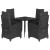 Set mobilier de grădină cu perne, 5 piese, negru, poliratan GartenMobel Dekor