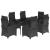 Set mobilier de grădină cu perne, 7 piese, negru, poliratan GartenMobel Dekor