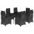 Set mobilier de grădină cu perne, 7 piese, negru, poliratan GartenMobel Dekor