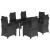 Set mobilier de grădină cu perne, 7 piese, negru, poliratan GartenMobel Dekor