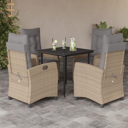 Set mobilier pentru grădină, 5 piese, cu perne, bej, poliratan GartenMobel Dekor