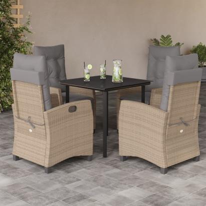 Set mobilier pentru grădină, 5 piese, cu perne, bej, poliratan GartenMobel Dekor