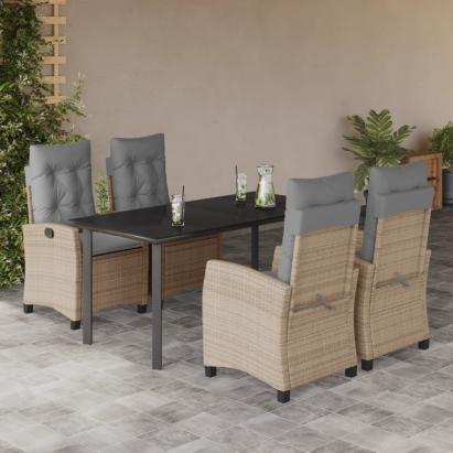 Set mobilier pentru grădină, 5 piese, cu perne, bej, poliratan GartenMobel Dekor