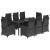 Set mobilier de grădină cu perne, 9 piese, negru, poliratan GartenMobel Dekor