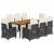 Set mobilier de grădină cu perne, 9 piese, negru, poliratan GartenMobel Dekor