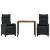 Set mobilier de grădină cu perne, 3 piese, negru, poliratan GartenMobel Dekor