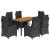 Set mobilier de grădină cu perne, 7 piese, negru, poliratan GartenMobel Dekor
