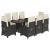 Set mobilier de grădină cu perne, 9 piese, negru, poliratan GartenMobel Dekor