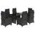 Set mobilier de grădină cu perne, 7 piese, negru, poliratan GartenMobel Dekor