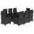 Set mobilier de grădină cu perne, 9 piese, negru, poliratan GartenMobel Dekor