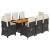 Set mobilier de grădină cu perne, 9 piese, negru, poliratan GartenMobel Dekor