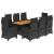 Set mobilier de grădină cu perne, 9 piese, negru, poliratan GartenMobel Dekor
