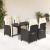 Set mobilier de grădină cu perne, 5 piese, negru, poliratan GartenMobel Dekor