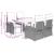 Set mobilier de grădină cu perne, 5 piese, negru, poliratan GartenMobel Dekor