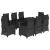 Set mobilier de grădină cu perne, 9 piese, negru, poliratan GartenMobel Dekor
