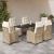 Set de masă pentru grădină, 7 piese, cu perne, bej, poliratan GartenMobel Dekor