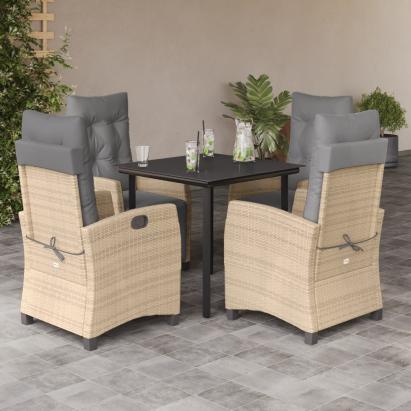 Set mobilier pentru grădină, 5 piese, cu perne, bej, poliratan GartenMobel Dekor