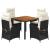 Set mobilier de grădină cu perne, 5 piese, negru, poliratan GartenMobel Dekor