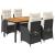 Set mobilier de grădină cu perne, 5 piese, negru, poliratan GartenMobel Dekor