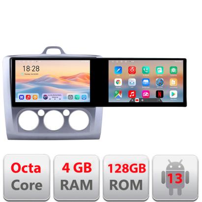 Navigatie Ford Focus 2004-2011 cu 2 ecrane 21.6 inch Android 13