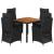 Set mobilier de grădină cu perne, 5 piese, negru, poliratan GartenMobel Dekor