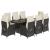 Set mobilier de grădină cu perne, 9 piese, negru, poliratan GartenMobel Dekor