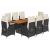 Set mobilier de grădină cu perne, 9 piese, negru, poliratan GartenMobel Dekor