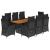Set mobilier de grădină cu perne, 9 piese, negru, poliratan GartenMobel Dekor