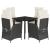 Set mobilier de grădină cu perne, 5 piese, negru, poliratan GartenMobel Dekor