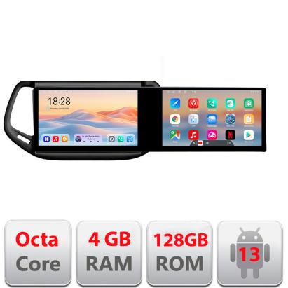 Navigatie JEEP COMPASS 2017 Manual Kit-732 Edotec 2 ecrane  8 core 4+128 21.6 inch Incell android Wifi 5Ghz gps internet