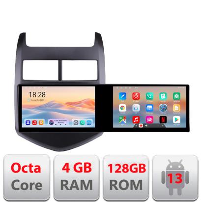Navigatie Android Chevrolet Aveo 2010-2013, 2 ecrane, 4GB+128GB