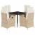 Set mobilier de grădină cu perne, 5 piese, bej, poliratan GartenMobel Dekor