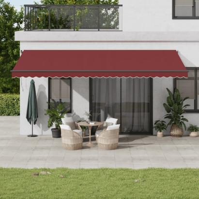 Copertina retractabilă manual, vișiniu, 600x350 cm GartenMobel Dekor