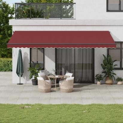 Copertina retractabilă automat cu LED-uri, vișiniu, 600x350 cm GartenMobel Dekor