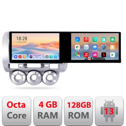 Navigatie Honda Jazz/Fit 2004-2008 cu 2 ecrane, Android, 4GB RAM, 128GB