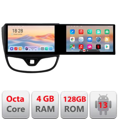 Navigație Opel Karl 2017+ cu 2 ecrane 21.6 inch, Android, 4GB RAM, 128GB