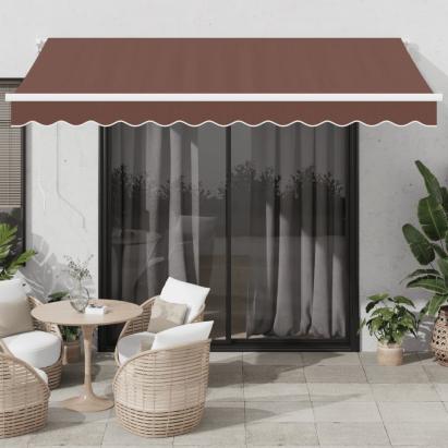 Copertină retractabilă manual, maro, 350x250 cm GartenMobel Dekor