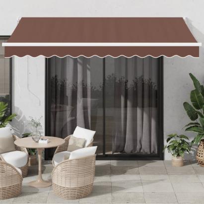 Copertină retractabilă manual, maro, 350x250 cm GartenMobel Dekor